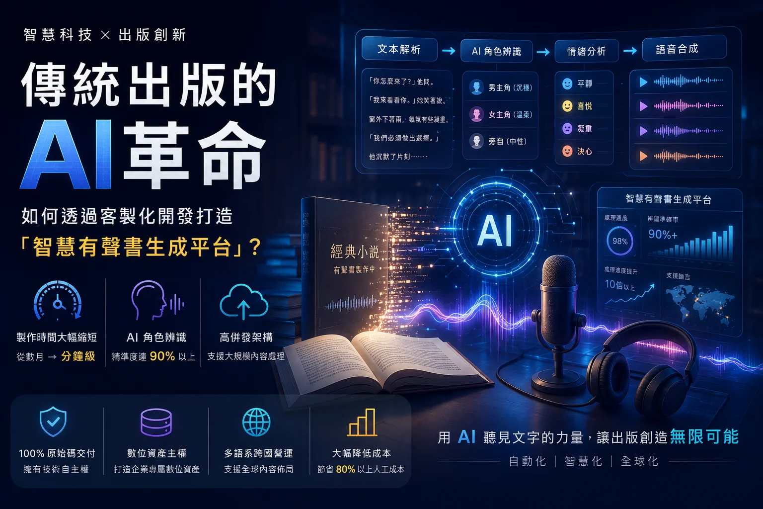 傳統出版的 AI 革命：如何透過客製化開發打造「智慧有聲書生成平台」？